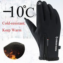 Load image into Gallery viewer, 5 Size Cold-proof Unisex Waterproof Winter Gloves Cycling Fluff Warm Gloves For Touchscreen Cold Weather Windproof Anti Slip